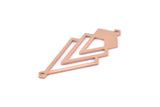 Rose Gold Triangle Charm, 2 Rose Gold Plated Brass Diamond Charms With 2 Loops (51x22x1mm) M01152 Q1050