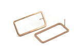 Rose Gold Rectangle Earring, 2 Rose Gold Plated Brass Rectangle Stud Earrings (20x40x2x1mm) D1648 A1408 Q1008