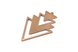 Rose Gold Triangle Charm, Rose Gold Plated Brass Tree Charms With 1 Loop (49x33x1mm) M01227