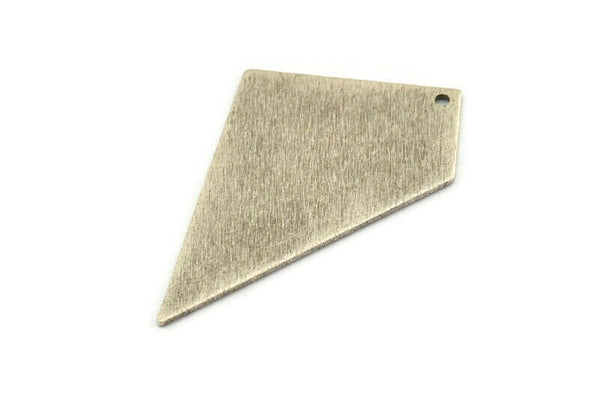 Silver Triangle Charm, 4 Textured Antique Silver Charm Triangle Charms With 1 Hole (41x23x0.80mm) D0568 H1367