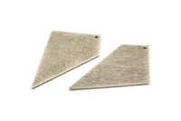 Silver Triangle Charm, 4 Textured Antique Silver Charm Triangle Charms With 1 Hole (41x23x0.80mm) D0568 H1367