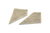 Silver Triangle Charm, 4 Textured Antique Silver Charm Triangle Charms With 1 Hole (41x23x0.80mm) D0568 H1367