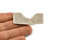 Silver Triangle Charm, 4 Textured Antique Silver Charm Triangle Charms With 1 Hole (41x23x0.80mm) D0568 H1367