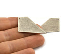 Silver Triangle Charm, 4 Textured Antique Silver Charm Triangle Charms With 1 Hole (41x23x0.80mm) D0568 H1367
