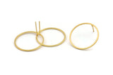Gold Circle Earring, 4 Gold Plated Brass Circle Stud Earrings (26x1x1mm) Bs 1091 A1454 Q0998