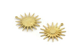 Brass Sun Charm, Raw Brass, Brass Sun, Charm Pendant, Brass Pendant, Brass Charm With 1 Loop (32x30mm) N1518