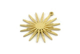 Brass Sun Charm, Raw Brass, Brass Sun, Charm Pendant, Brass Pendant, Brass Charm With 1 Loop (32x30mm) N1519