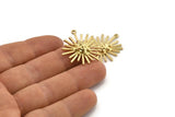 Brass Sun Charm, 2 Raw Brass, Brass Sun, Charm Pendant, Brass Pendant, Brass Charm With 1 Loop (28x26mm) N1521