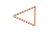 Rose Gold Triangle Charm, 4 Rose Gold Plated Brass Triangle Rings, Findings (36x32x2x1mm) D1021 Q0999