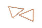 Rose Gold Triangle Charm, 4 Rose Gold Plated Brass Triangle Rings, Findings (36x32x2x1mm) D1021 Q0999