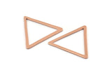 Rose Gold Triangle Charm, 2 Rose Gold Plated Brass Triangle Connectors (33x29x2x1mm) D1022 Q0996