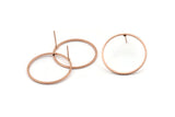 Rose Gold Circle Earring, 4 Rose Gold Plated Brass Circle Stud Earrings (26x1x1mm) Bs 1091 A1454 Q0998