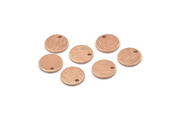 Rose Gold Cabochon Tag, 10 Textured Rose Gold Plated Brass Cabochon Tags With 1 Hole, Stamping Tags (10x1mm) D1377 H0907
