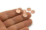 Rose Gold Cabochon Tag, 10 Textured Rose Gold Plated Brass Cabochon Tags With 1 Hole, Stamping Tags (10x1mm) D1377 H0907