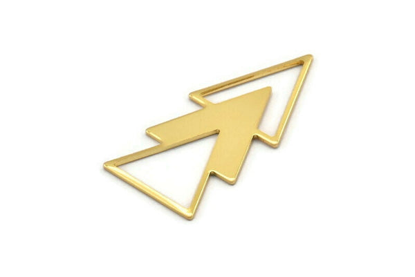 Gold Triangle Blank, 2 Gold Plated Brass Triangle Blanks (47x21x1mm) M01106