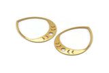 Gold Drop Blank, 2 Gold Plated Brass Moon Phases Blanks, Findings (45x36x0.80mm) M1006