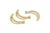 Gold Moon Charm, 8 Gold Pladet Brass Crescent Moon Charms With 1 Loop (25x5x0.80mm) M01188 H1667