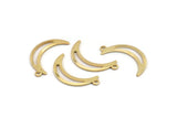 Gold Moon Charm, 8 Gold Pladet Brass Crescent Moon Charms With 1 Loop (25x5x0.80mm) M01188 H1667