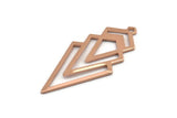 Rose Gold Triangle Charm, 2 Rose Gold Plated Brass Diamond Charms With 1 Loop (49x22x1mm) M01160
