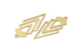 Gold Triangle Charm, 2 Gold Plated Brass Diamond Charms With 1 Loop (49x22x1mm) M01161 H1012