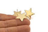 Gold Star Earring, 2 Gold Plated Brass Tiny Star Blanks Stud Earrings (22x1mm) BS 1859 A1192