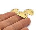 Brass Moon Charm, 10 Textured Raw Brass Moon Phases Charms With 1 Hole (22x14x0.80mm) M01562