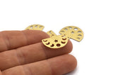 Brass Star Charm, 10 Textured Raw Brass Moon Phases Charms With 1 Loop (22x17x0.80mm) M01567