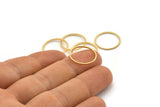 Gold Circle Ring, 12 Gold Plated Brass Textured Circle Connectors (17x0.8x1mm) BS 2071