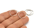 Silver Circle Rings, 12 Silver Tone Brass Wavy Circle Rings, Connectors (17x0.8x0.8mm) E189 H0552