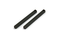 Black Necklace Bar, 6 Oxidized Black Brass Bars With 1 Hole (3x3x35mm) D0241