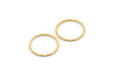Gold Circle Connectors, 12 Textured Gold Plated Brass Circle Connectors (18x0.8x1mm) BS 2318