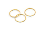 Gold Circle Connectors, 12 Textured Gold Plated Brass Circle Connectors (18x0.8x1mm) BS 2318