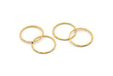 Gold Circle Connectors, 12 Textured Gold Plated Brass Circle Connectors (18x0.8x1mm) BS 2318