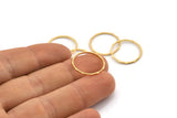 Gold Circle Connectors, 12 Textured Gold Plated Brass Circle Connectors (18x0.8x1mm) BS 2318