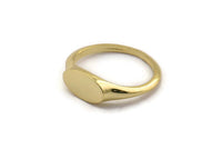 Altın Oval Yüzük, 2 Altın Kaplama Pirinç Yüzük Oval Ayarı (18 mm) E267