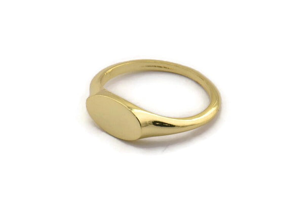 Altın Oval Yüzük, 2 Altın Kaplama Pirinç Yüzük Oval Ayarı (18 mm) E267