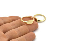 Altın Oval Yüzük, 2 Altın Kaplama Pirinç Yüzük Oval Ayarı (18 mm) E267