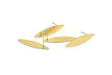 Brass Marquise Earring, 8 Raw Brass Marquise Stud Earrings With 1 Hole (29.5x7x0.60mm) D997 A1824