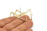 Brass Triangle Earring, 10 Raw Brass Triangle Stud Earrings (24x1mm) Bs 1027 A1754