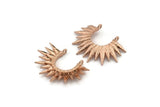 Rose Gold Sun Pendant, Rose Gold Plated Brass Sun Ethnic Pendants With 2 Loops, Findings, Charms (35.5x25x3.7mm) E211 Q1028