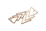 Rose Gold Triangle Earring, 2 Rose Gold Plated Brass Triangle Stud Earrings (46x21x1mm) E034 A1216 Q0847