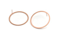 Rose Gold Circle Earring, 4 Rose Gold Plated Brass Circle Stud Earrings (40x2x1mm) Bs 1326 A1333 Q0708