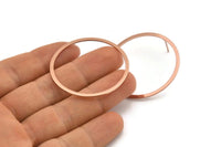 Rose Gold Circle Earring, 4 Rose Gold Plated Brass Circle Stud Earrings (40x2x1mm) Bs 1326 A1333 Q0708