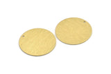 Brass Round Charm, 4 Textured Raw Brass Stamping Blanks With 1 Hole, Stamping Tags (30x0.80mm) M01502
