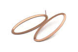 Rose Gold Ellipse Earring, 4 Rose Gold Plated Brass Ellipse Stud Earrings (59x24x0.70mm) B0254 A1173 Q1023