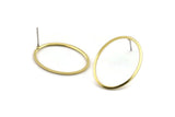Brass Oval Earring, 12 Raw Brass Oval Stud Earrings (28x21x1mm) A1706 A1938
