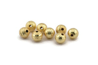 Gold Ball Bead, 12 Gold Plated Brass Spacer Beads, Findings (8mm) D1267 Q0706