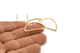 Semi Circle Earring, 4 Gold Plated Brass Semi Circle Stud Earrings (30x15x1.2mm) Bs 1173 A1361 Q1005