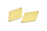 Brass Diamond Charm, 6 Raw Brass Diamond Charms With 2 Holes (40x26x0.80mm) M01667