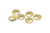Brass Round Charm, 24 Raw Brass Round Charms With 1 Hole (13x0.80mm) M01645